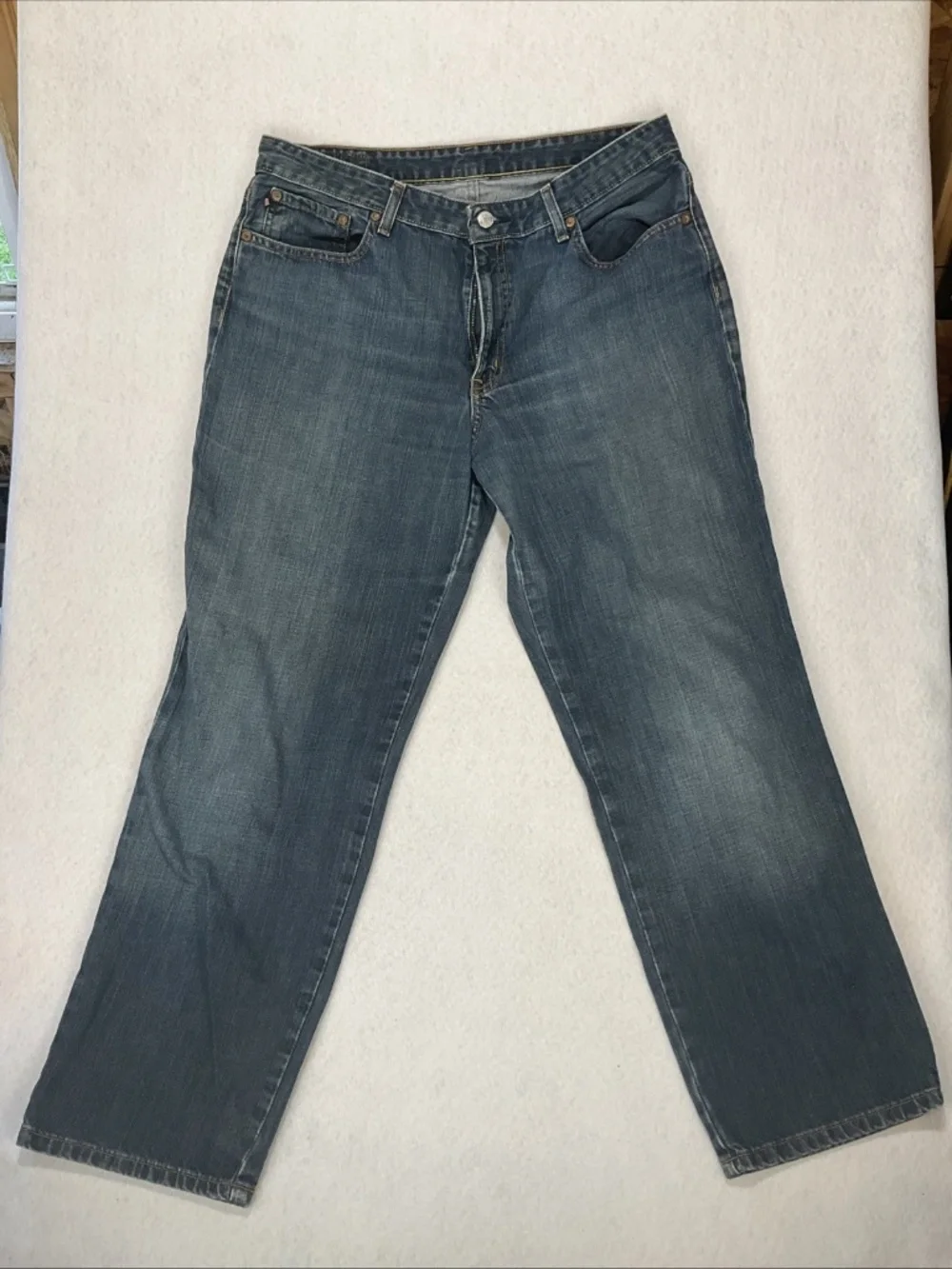 Polo Ralph Lauren Saturday Jean Womens Blue Cotton Straight Leg Denim Size 14